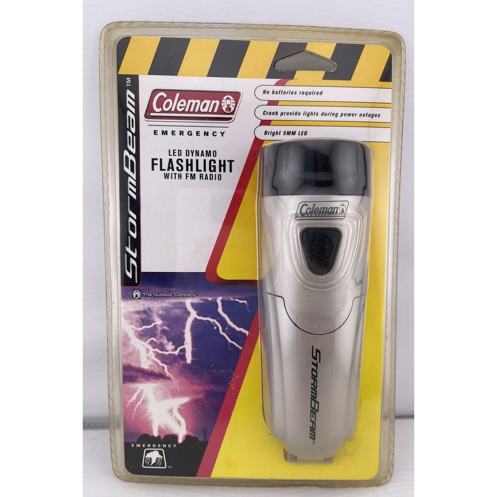 Coleman Emergency LED Dynamo flashlight with FM radio w/Hand crank‎ feature 2007